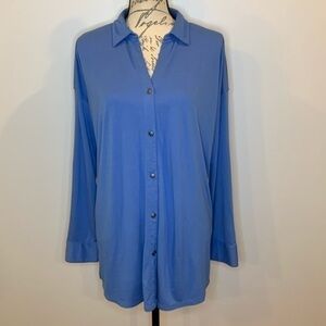 J. Jill luxe knit button front tunic top M